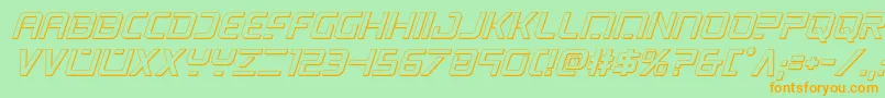 psyonic3dital-Schriftart – Orangefarbene Schriften auf grünem Hintergrund