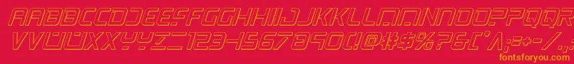 psyonic3dital Font – Orange Fonts on Red Background