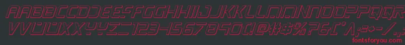 フォントpsyonic3dital – 黒い背景に赤い文字