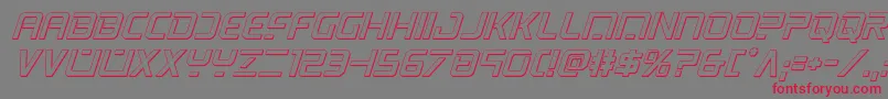 psyonic3dital-Schriftart – Rote Schriften auf grauem Hintergrund