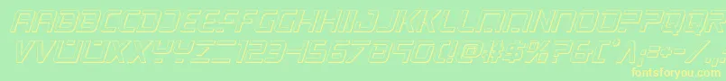 psyonic3dital-fontti – keltaiset fontit vihreällä taustalla