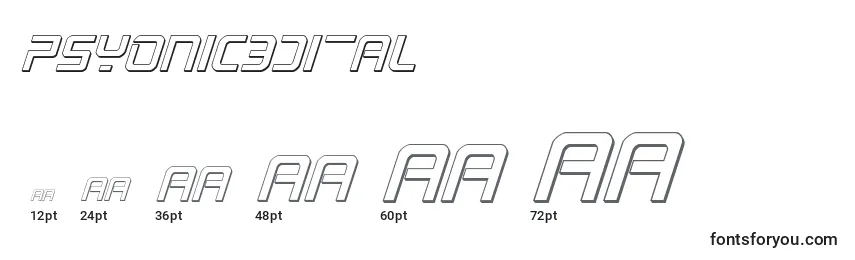 Psyonic3dital (137415) Font Sizes