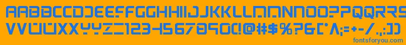 フォントpsyonicbold – オレンジの背景に青い文字