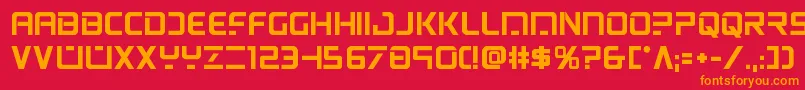 フォントpsyonicbold – 赤い背景にオレンジの文字