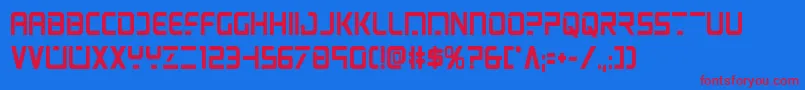psyonicboldcond Font – Red Fonts on Blue Background