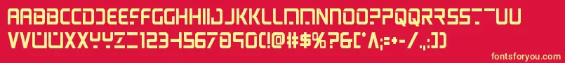 psyonicboldcond-fontti – keltaiset fontit punaisella taustalla