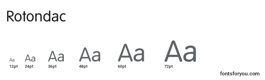 Rotondac Font Sizes