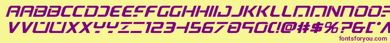 psyonicboldexpandital Font – Purple Fonts on Yellow Background