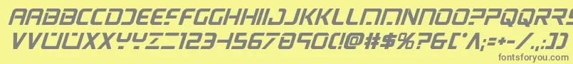 Fonte psyonicboldital – fontes cinzas em um fundo amarelo
