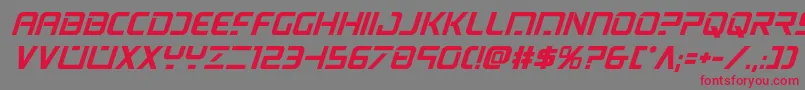 フォントpsyonicboldital – 赤い文字の灰色の背景