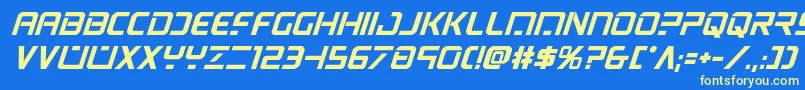 psyonicboldital Font – Yellow Fonts on Blue Background