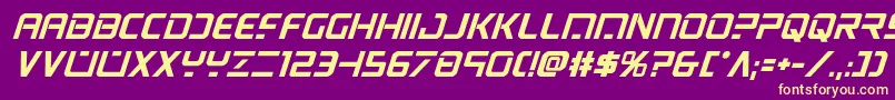 psyonicboldital Font – Yellow Fonts on Purple Background