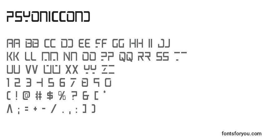 Psyoniccond (137422)-fontti – aakkoset, numerot, erikoismerkit