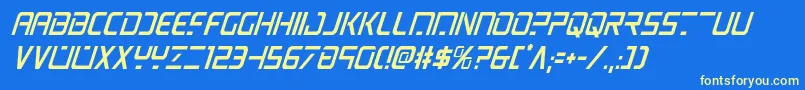 psyoniccondital Font – Yellow Fonts on Blue Background