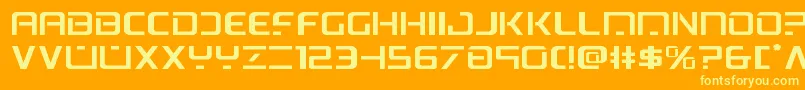 Czcionka psyonicexpand – żółte czcionki na pomarańczowym tle
