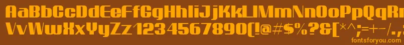 ptarm   -Schriftart – Orangefarbene Schriften auf braunem Hintergrund