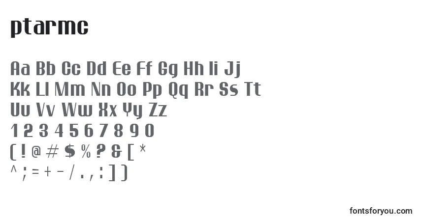 Schriftart Ptarmc   (137429) – Alphabet, Zahlen, spezielle Symbole