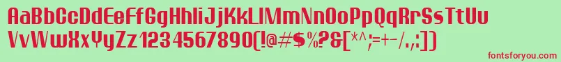 フォントptarmc   – 赤い文字の緑の背景