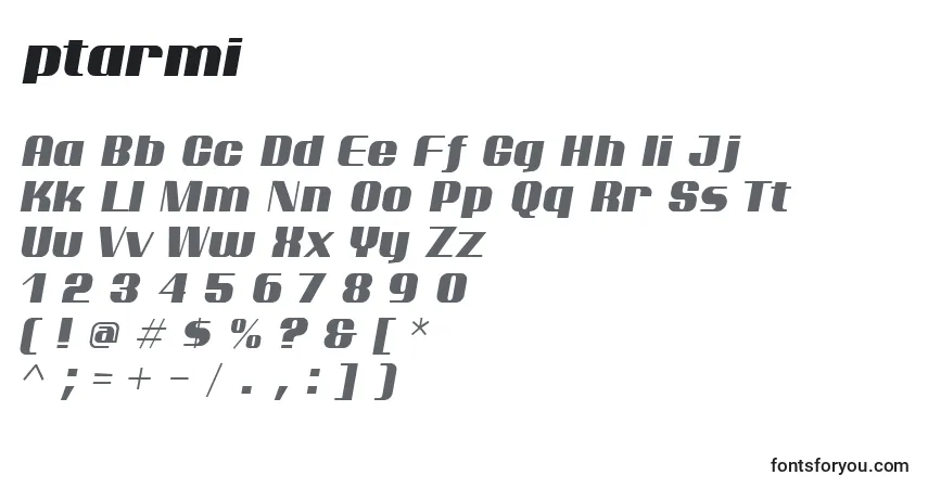 Ptarmi   (137430)フォント–アルファベット、数字、特殊文字
