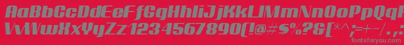 ptarmi  -Schriftart – Graue Schriften auf rotem Hintergrund