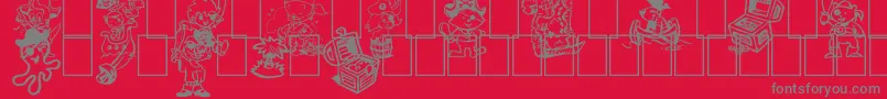 Ptits Pirates Font – Gray Fonts on Red Background