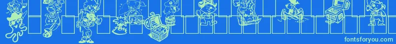 Ptits Pirates Font – Green Fonts on Blue Background