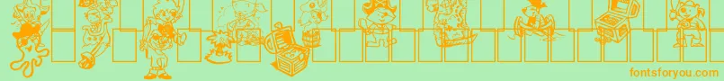 Шрифт Ptits Pirates – оранжевые шрифты на зелёном фоне