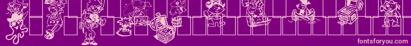 Saiba mais sobre a fonte Ptits Pirates Fonte Ptits Pirates – fontes rosa em um fundo violeta