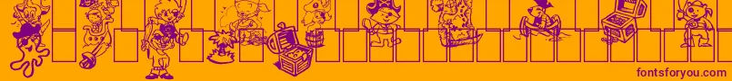 More about Ptits Pirates Font Ptits Pirates Font – Purple Fonts on Orange Background