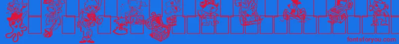 Ptits Pirates-fontti – punaiset fontit sinisellä taustalla