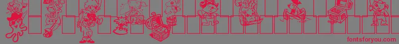 Шрифт Ptits Pirates – красные шрифты на сером фоне