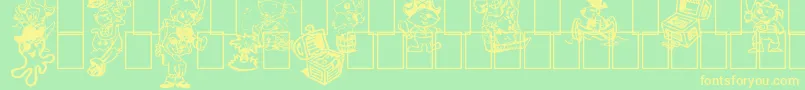 fuente Ptits Pirates – Fuentes Amarillas Sobre Fondo Verde