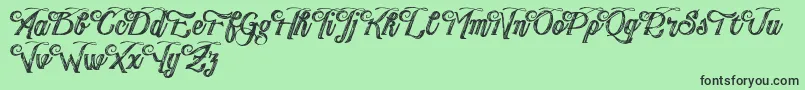 フォントPublishingDraftScript DEMO version – 緑の背景に黒い文字