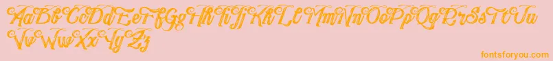 PublishingDraftScript DEMO version-Schriftart – Orangefarbene Schriften auf rosa Hintergrund