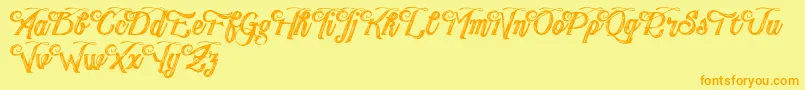 PublishingDraftScript DEMO version Font – Orange Fonts on Yellow Background