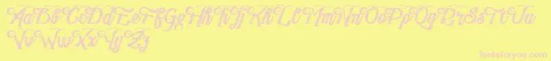 PublishingDraftScript DEMO version-Schriftart – Rosa Schriften auf gelbem Hintergrund