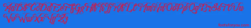 PublishingDraftScript DEMO version Font – Red Fonts on Blue Background