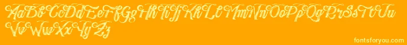 PublishingDraftScript DEMO version Font – Yellow Fonts on Orange Background