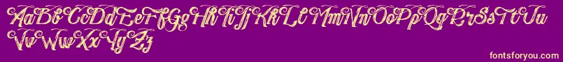 PublishingDraftScript DEMO version Font – Yellow Fonts on Purple Background