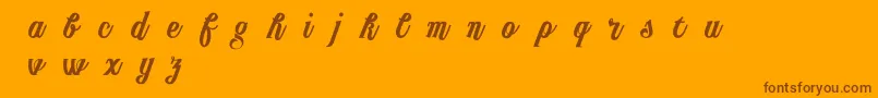 Fonte PublishingScript DEMO version – fontes marrons em um fundo laranja