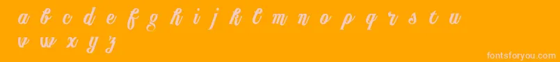 PublishingScript DEMO version Font – Pink Fonts on Orange Background