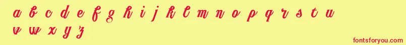 PublishingScript DEMO version Font – Red Fonts on Yellow Background