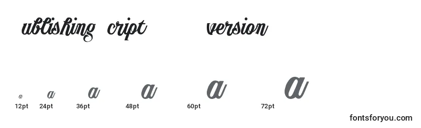 PublishingScript DEMO version Font Sizes
