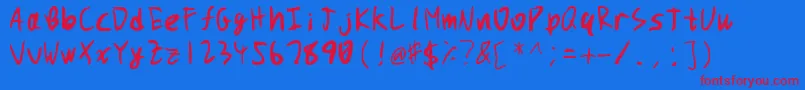 puchimono2   5 25 svg-Schriftart – Rote Schriften auf blauem Hintergrund