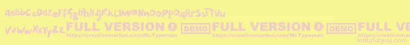Puckipsy Font – Pink Fonts on Yellow Background