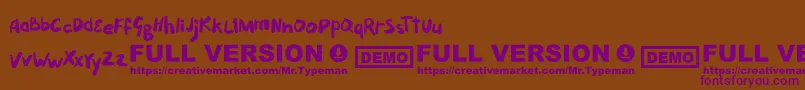 Puckipsy Font – Purple Fonts on Brown Background
