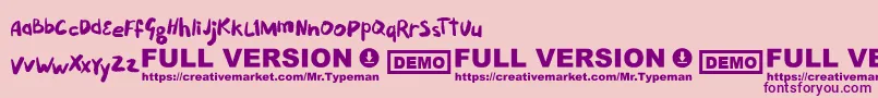 Puckipsy Font – Purple Fonts on Pink Background
