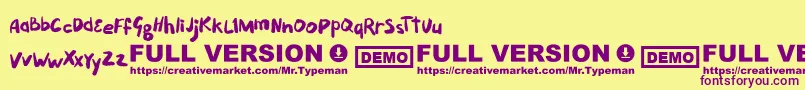 Puckipsy Font – Purple Fonts on Yellow Background