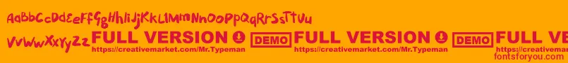 Puckipsy Font – Red Fonts on Orange Background