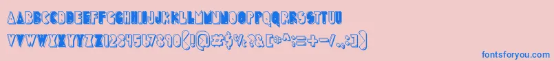 フォントPuckMan – ピンクの背景に青い文字
